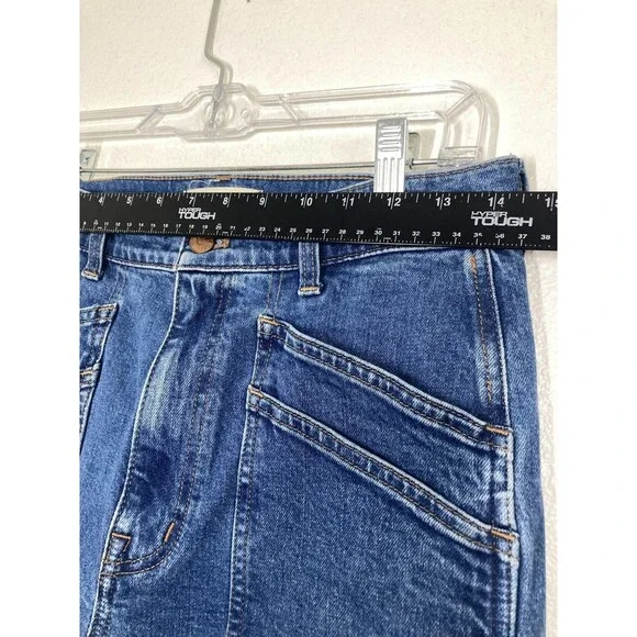 Madewell Jeans Womens 27 Blue 90s Straight Cargo High Rise Utility Denim Pockets - Picture 7 of 16